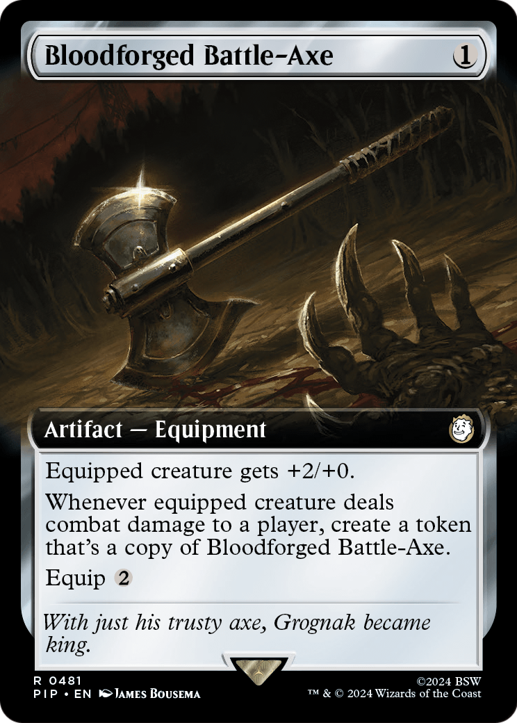 Bloodforged Battle-Axe (Extended Art) (PIP-481) [Fallout] Foil