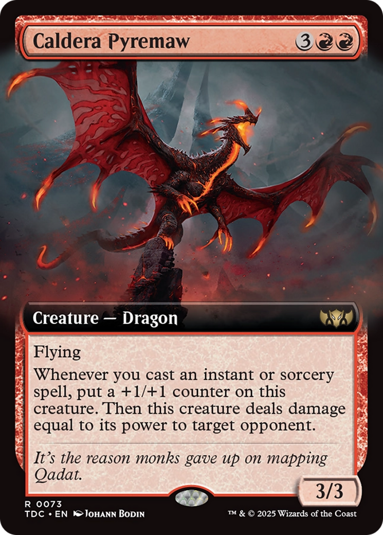 Caldera Pyremaw (Extended Art) (TDC-073) [Commander: Tarkir: Dragonstorm]