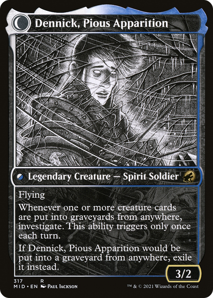 Dennick, Pious Apprentice (Showcase) (MID-317) [Innistrad: Midnight Hunt] Foil