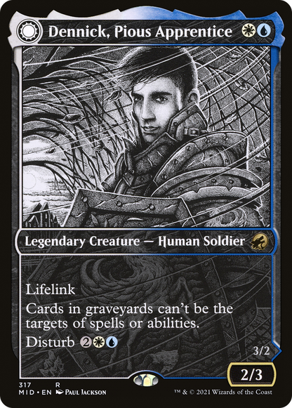 Dennick, Pious Apprentice (Showcase) (MID-317) [Innistrad: Midnight Hunt]