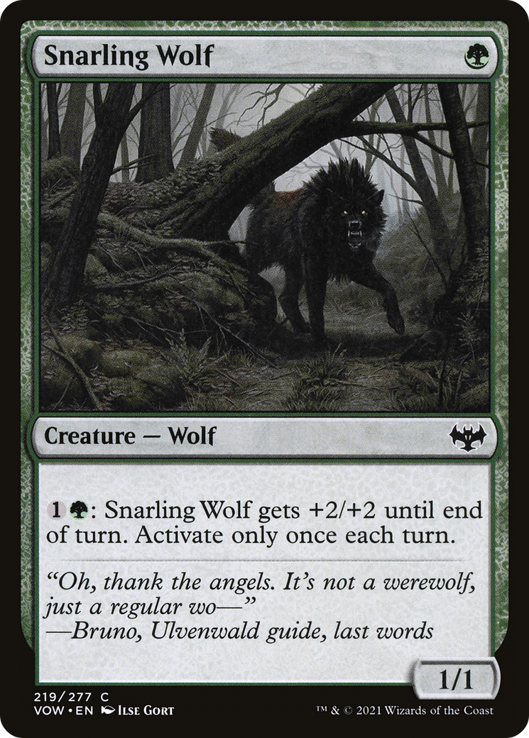 Snarling Wolf (VOW-219) [Innistrad: Crimson Vow]
