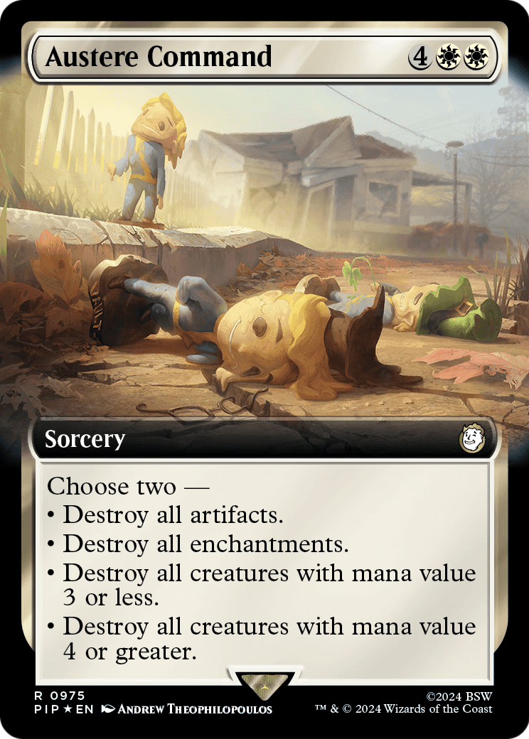 Austere Command (Extended Art) (Surge Foil) (PIP-975) [Fallout] Foil