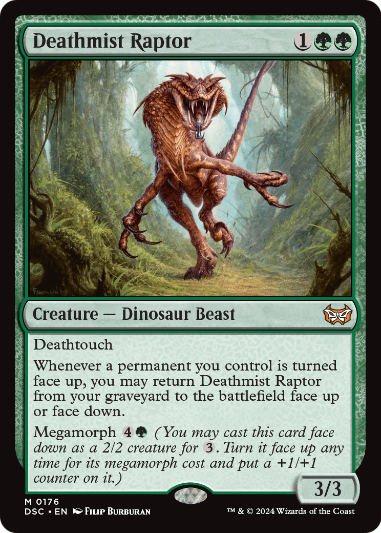 Deathmist Raptor (DSC-176) [Duskmourn: House of Horror Commander]