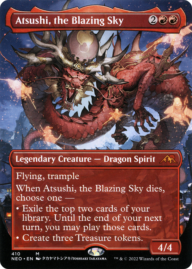 Atsushi, the Blazing Sky (Borderless) (NEO-410) [Kamigawa: Neon Dynasty] Foil