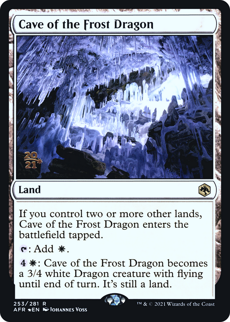 Cave of the Frost Dragon (PRE-253S) [Adventures in the Forgotten Realms Promos] Foil