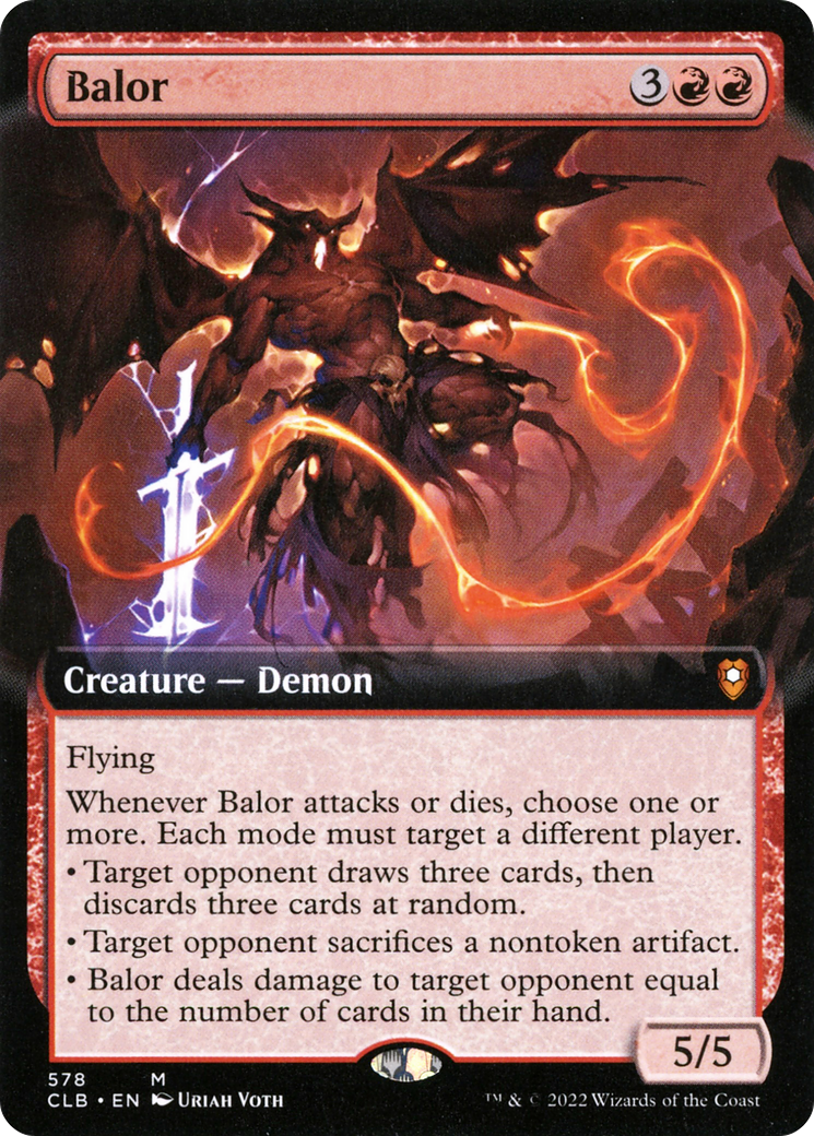 Balor (Extended Art) (CLB-578) [Commander Legends: Battle for Baldur's Gate] Foil