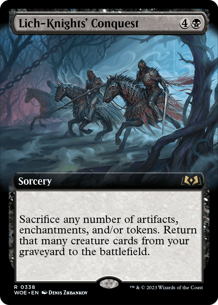 Lich-Knights' Conquest (Extended Art) (WOE-338) [Wilds of Eldraine] Foil