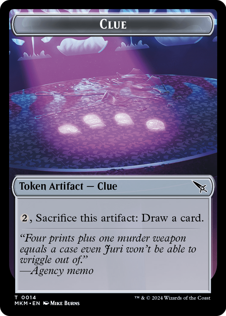 Clue (TMKM-014) [Murders at Karlov Manor Tokens] Foil