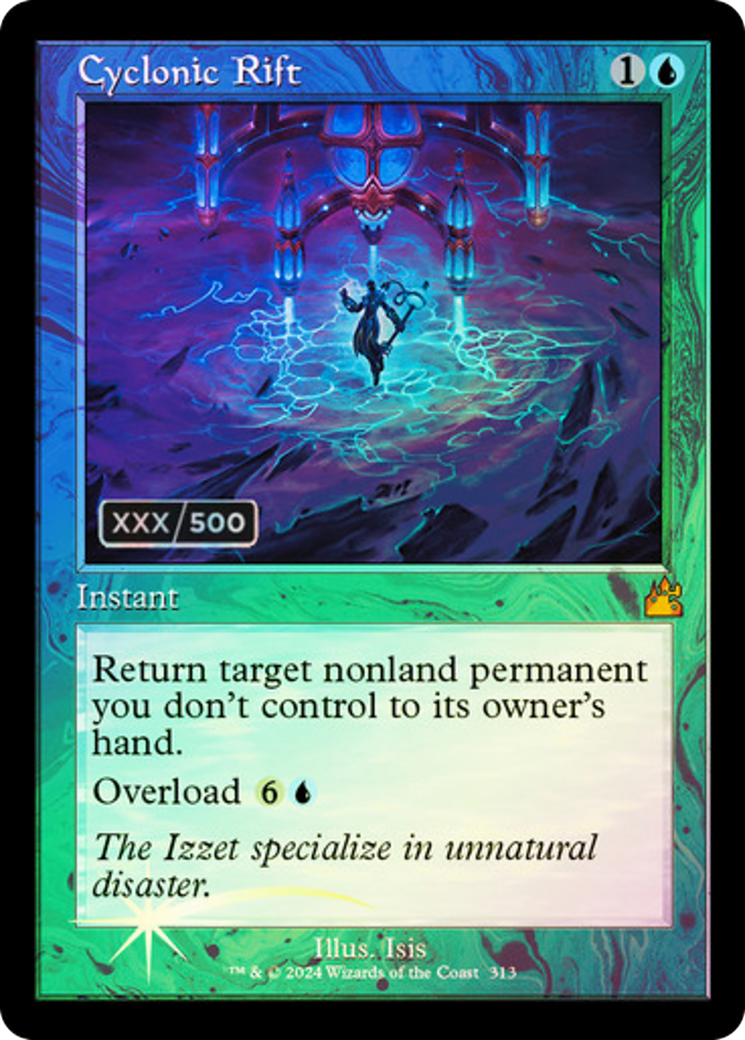 Cyclonic Rift (Retro Frame) (Serial Numbered) (RVR-313) [Ravnica Remastered] Foil