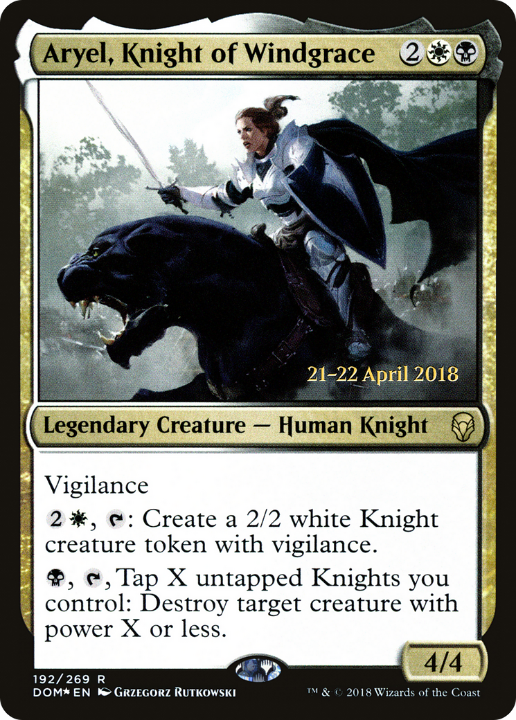 Aryel, Knight of Windgrace (PRE-192S) [Dominaria Promos] Foil