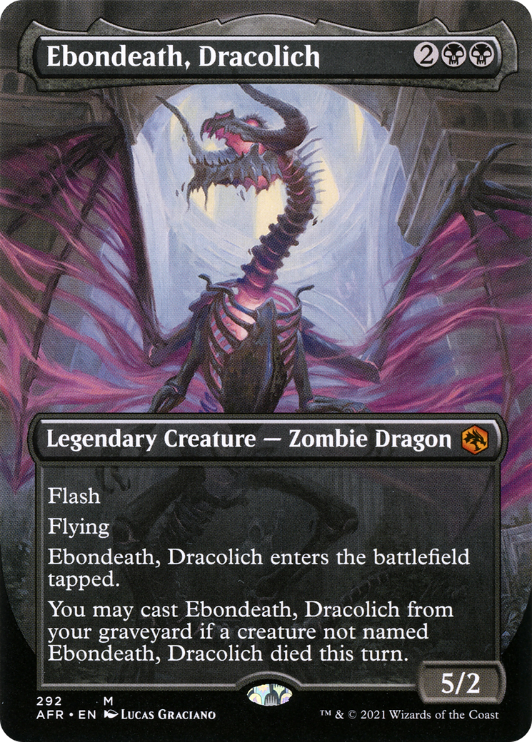 Ebondeath, Dracolich (Borderless) (AFR-292) [Adventures in the Forgotten Realms] Foil