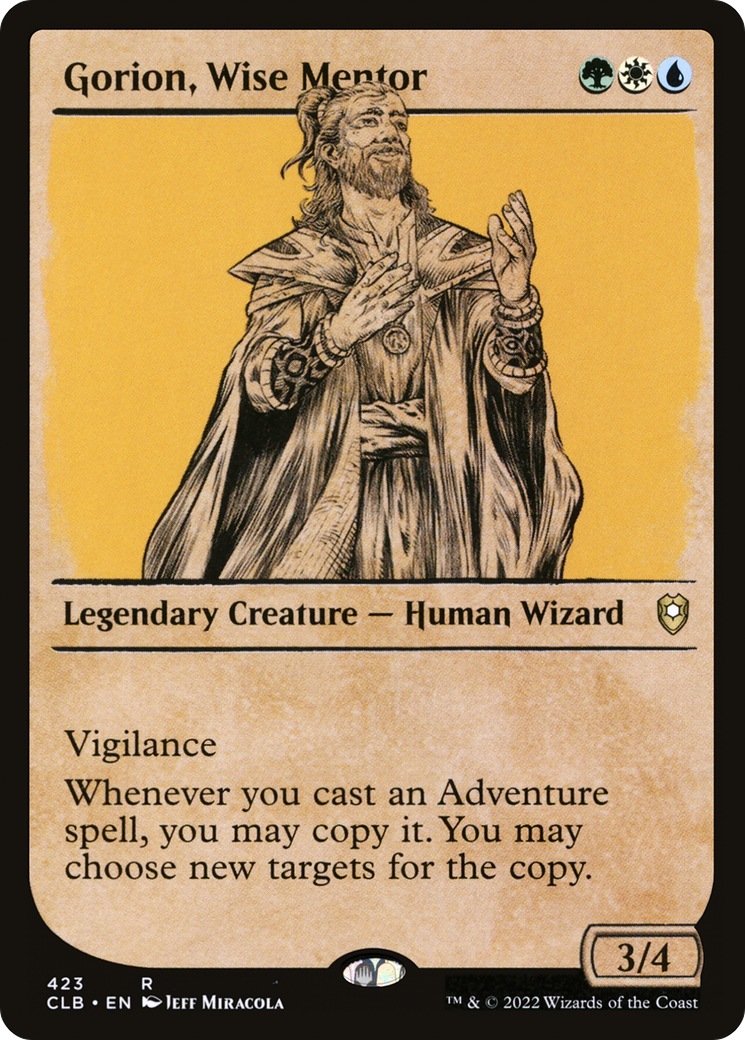 Gorion, Wise Mentor (Showcase) (CLB-423) [Commander Legends: Battle for Baldur's Gate] Foil
