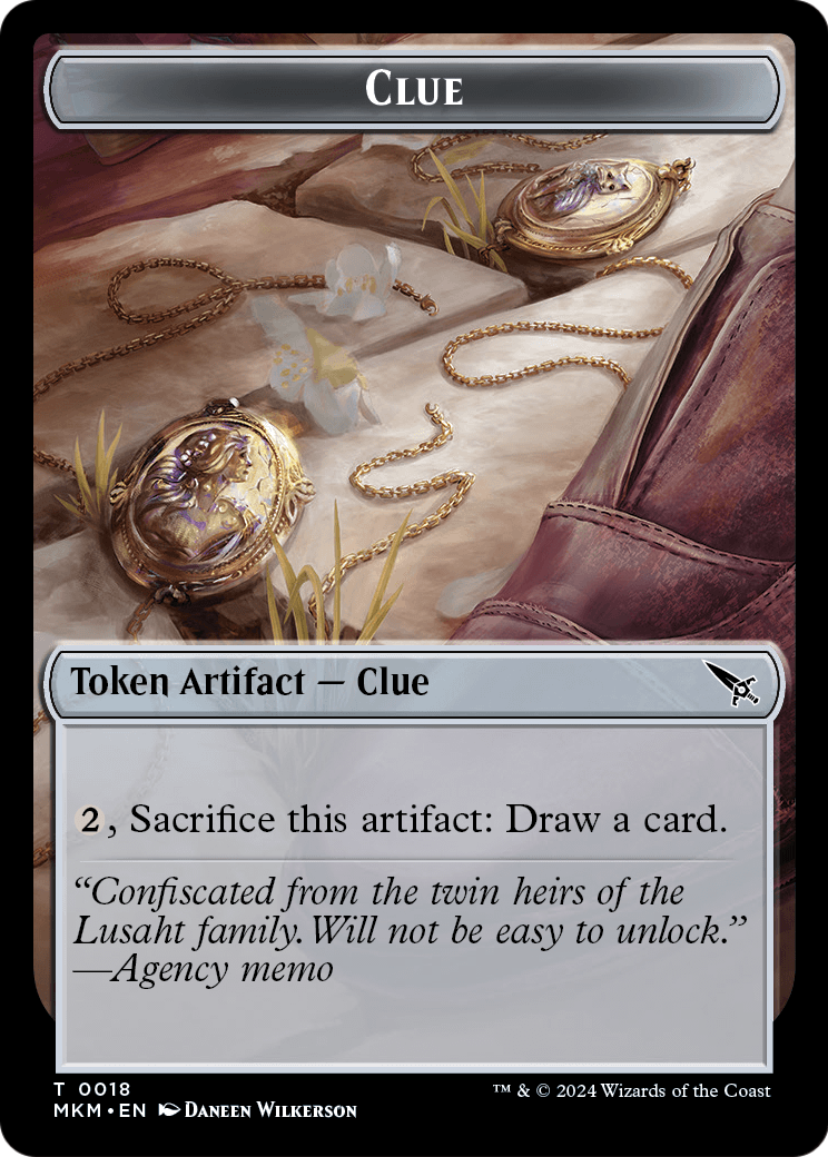 Clue (TMKM-018) [Murders at Karlov Manor Tokens] Foil