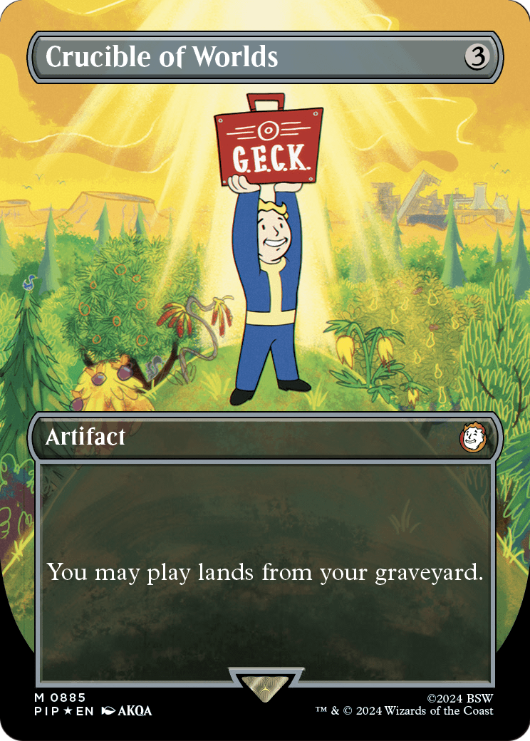 Crucible of Worlds (Borderless) (Surge Foil) (PIP-885) [Fallout] Foil