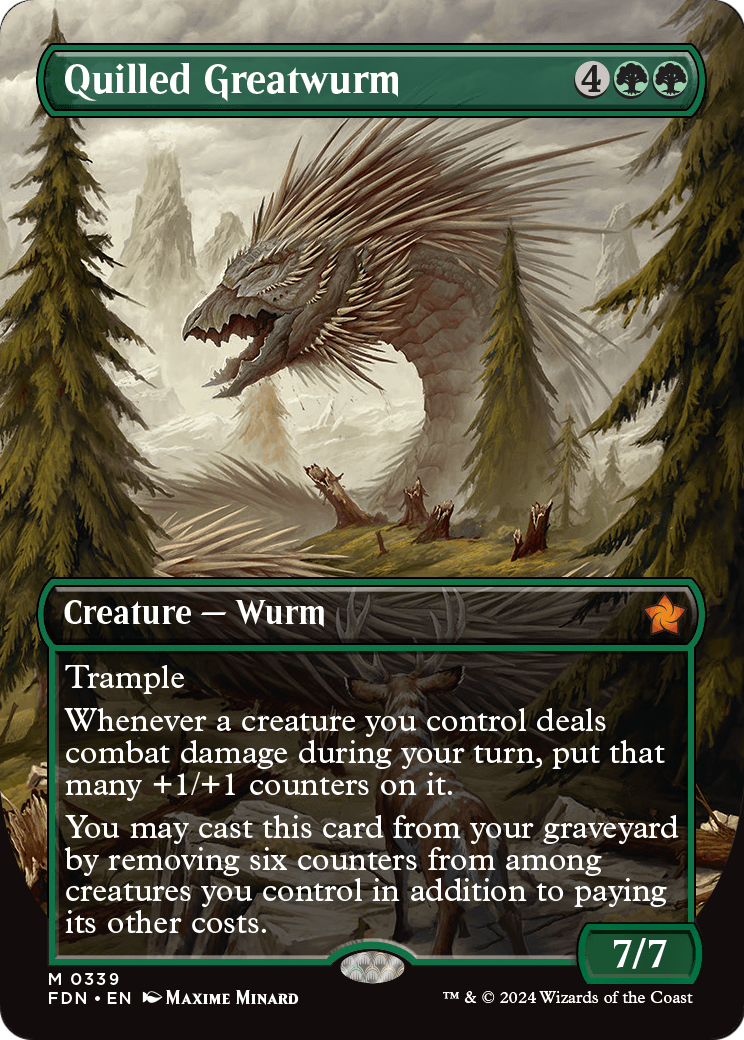 Quilled Greatwurm (Borderless) (FDN-339) [Foundations] Foil
