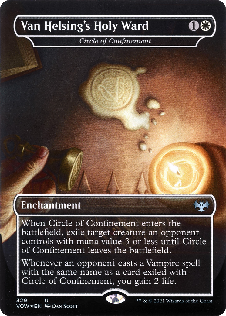 Van Helsing's Holy Ward - Circle of Confinement (VOW-329) (Borderless) [Innistrad: Crimson Vow] Foil