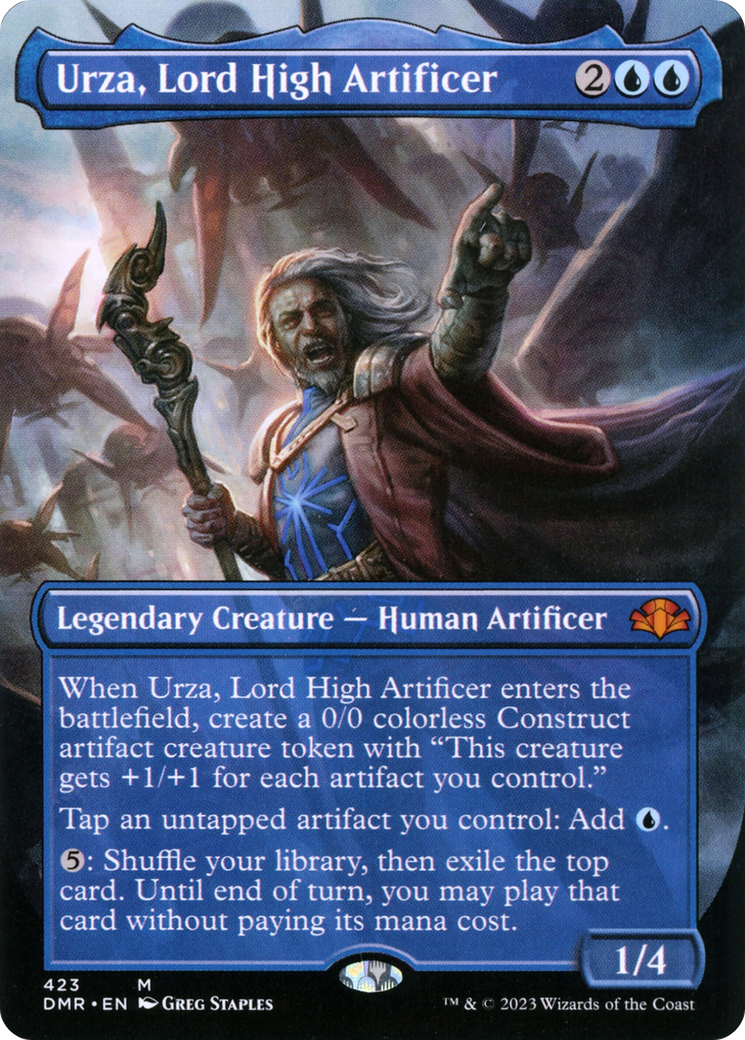 Urza, Lord High Artificer (Borderless) (DMR-423) [Dominaria Remastered] Foil