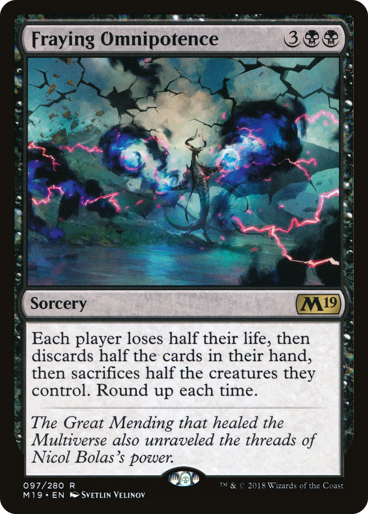 Fraying Omnipotence (M19-097) [Core Set 2019] Foil
