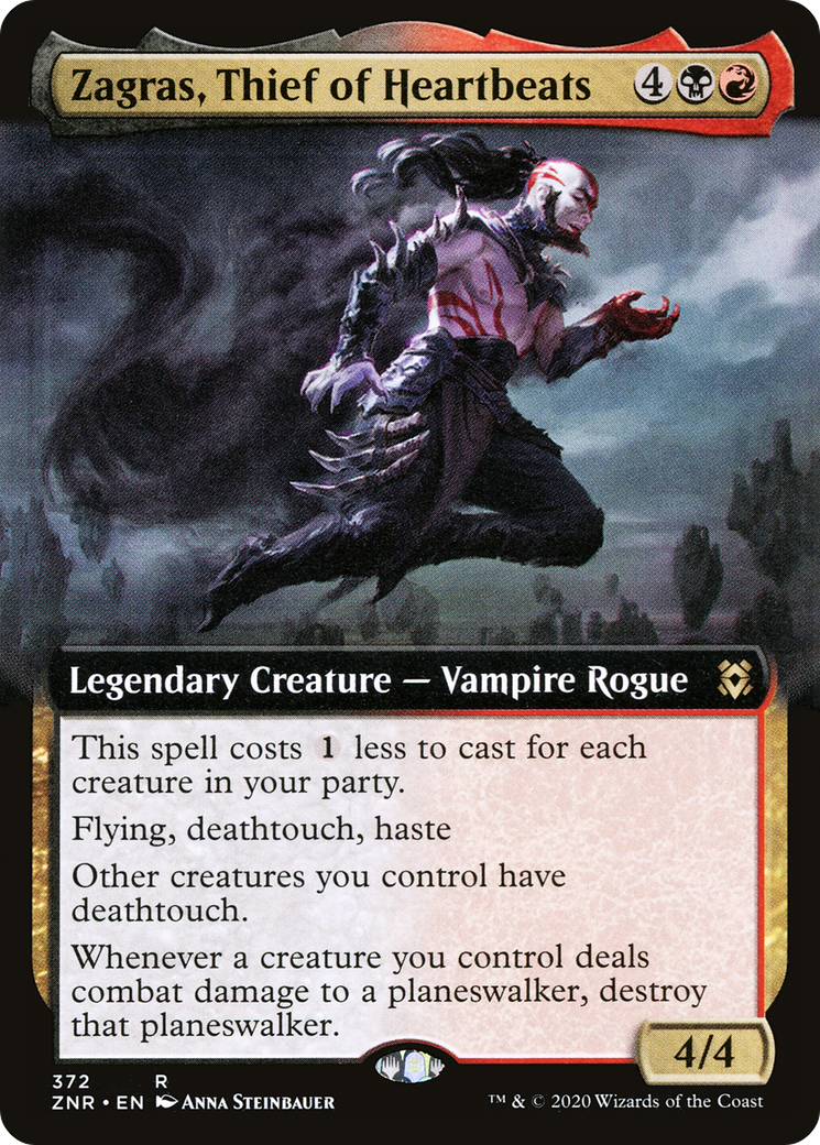 Zagras, Thief of Heartbeats (Extended Art) (ZNR-372) [Zendikar Rising] Foil