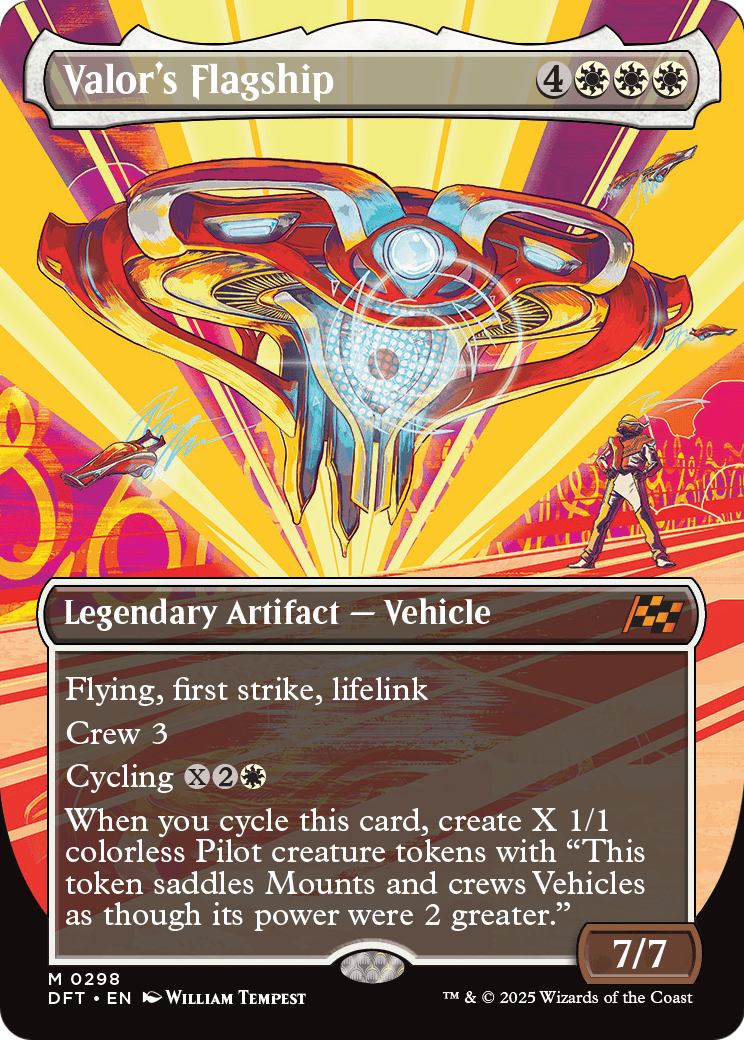 Valor's Flagship (Borderless) (DFT-298) [Aetherdrift] Foil