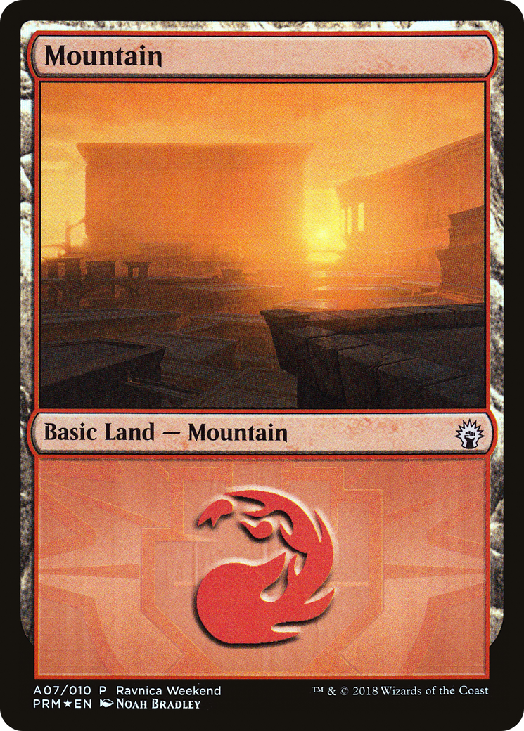 Mountain - Boros (A07) (LARP-007) [GRN Ravnica Weekend] Foil