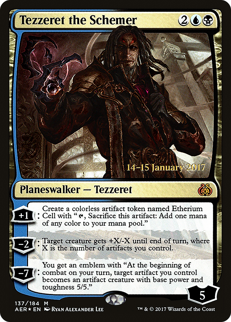Tezzeret the Schemer (PRE-137S) [Aether Revolt Promos] Foil