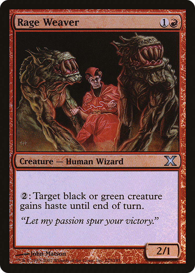 Rage Weaver (10E-223★) [Tenth Edition] Foil