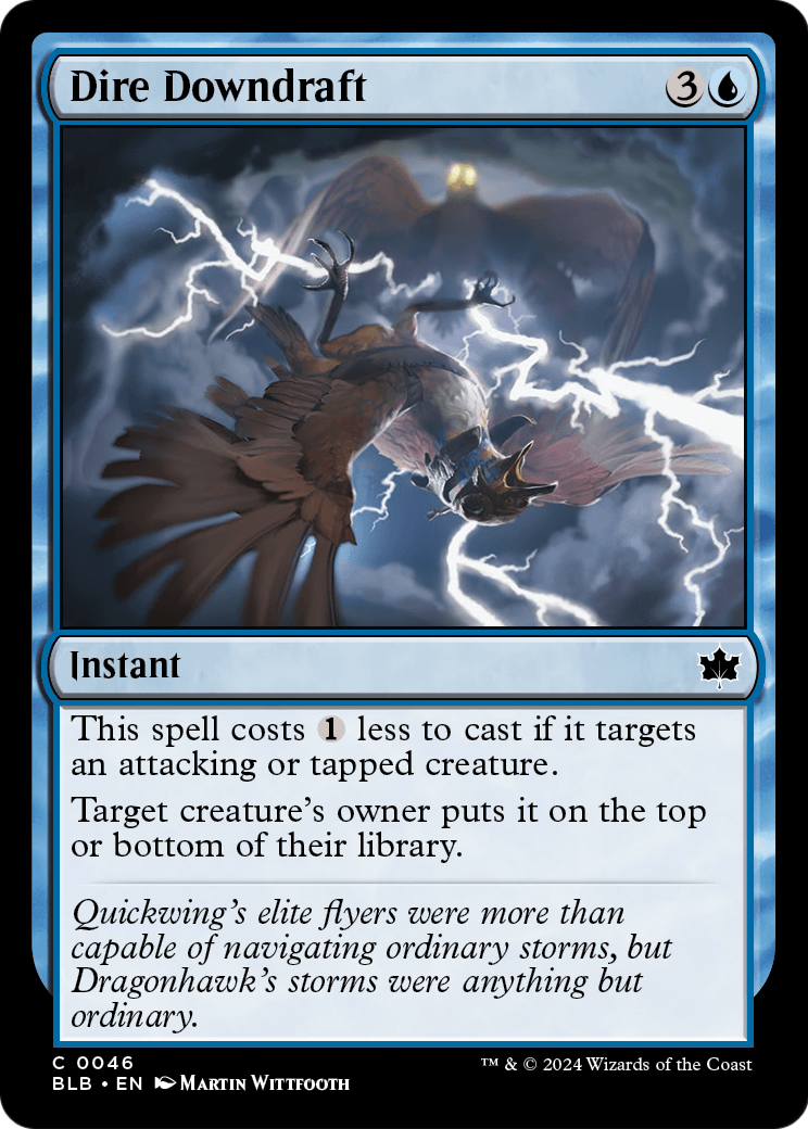 Dire Downdraft (BLB-046) [Bloomburrow] Foil