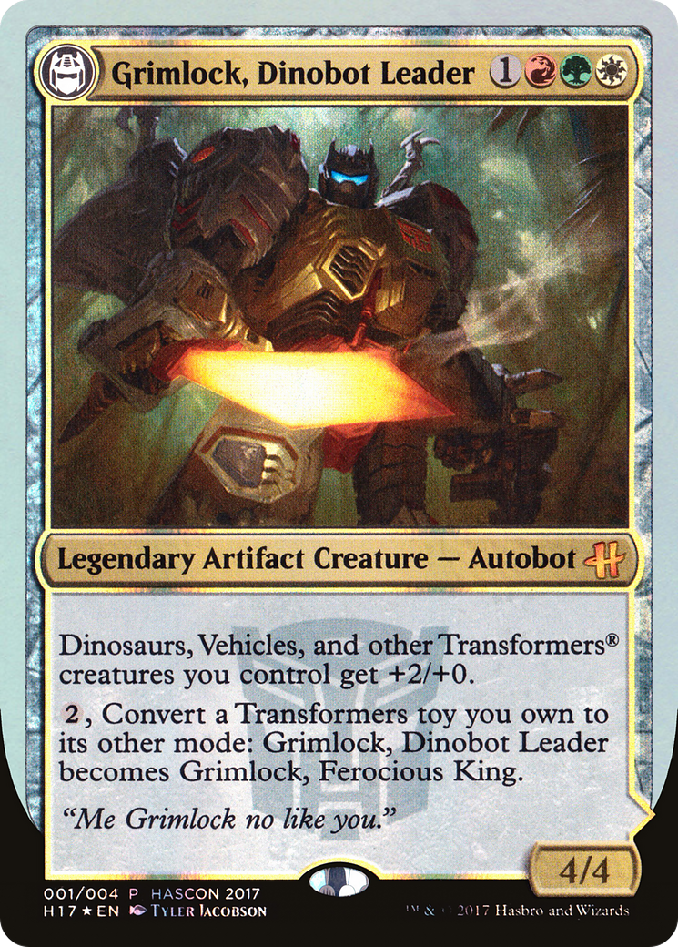 Grimlock, Dinobot Leader // Grimlock, Ferocious King (MEDIA-001) [HasCon 2017] Foil