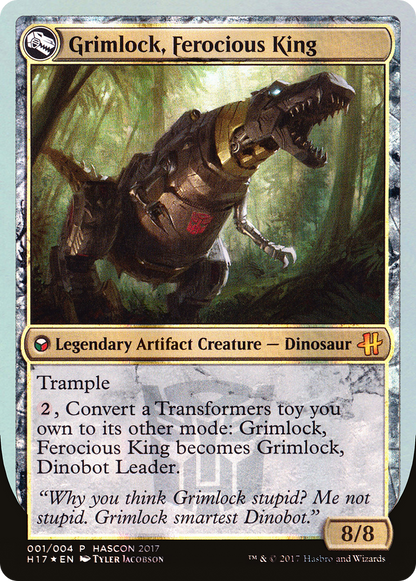 Grimlock, Dinobot Leader // Grimlock, Ferocious King (MEDIA-001) [HasCon 2017] Foil