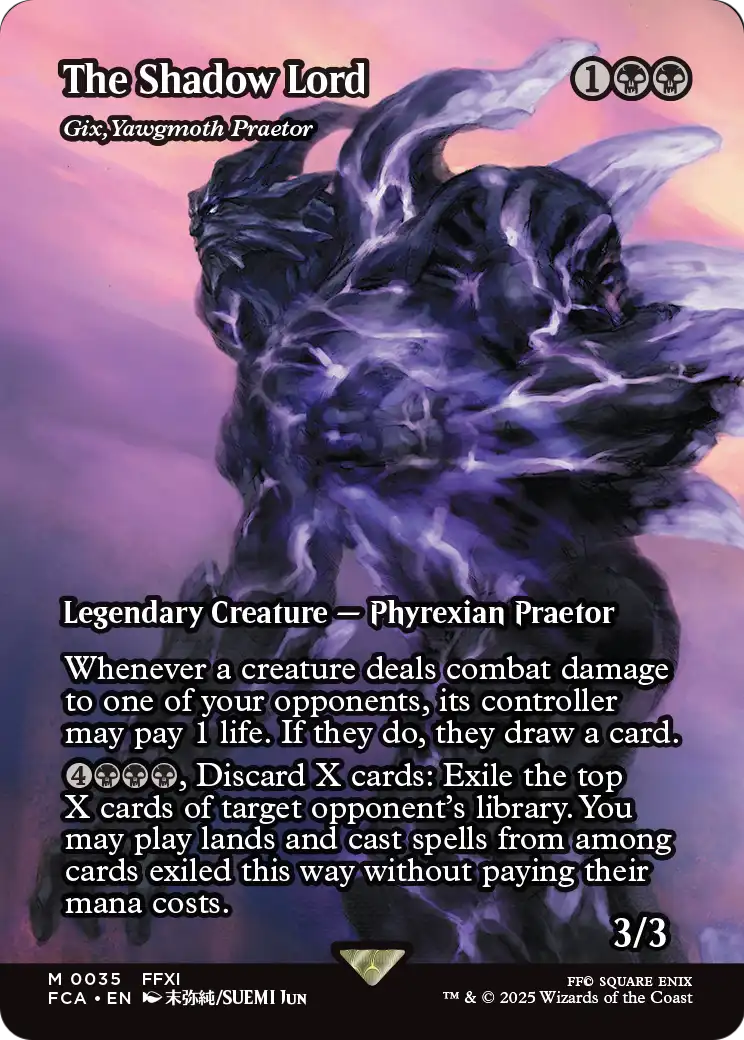 The Shadow Lord - Gix, Yawgmoth Praetor (Showcase) (FCA-035) (Borderless) [FINAL FANTASY: Through the Ages] Foil