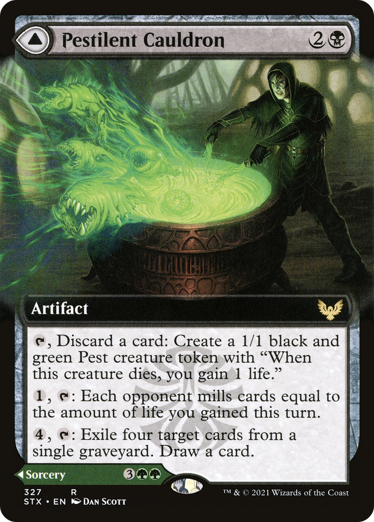 Pestilent Cauldron (Extended Art) (STX-327) [Strixhaven: School of Mages] Foil