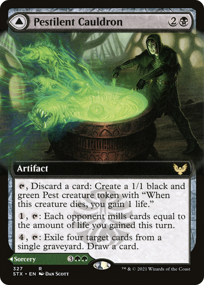 Pestilent Cauldron (Extended Art) (STX-327) [Strixhaven: School of Mages] Foil