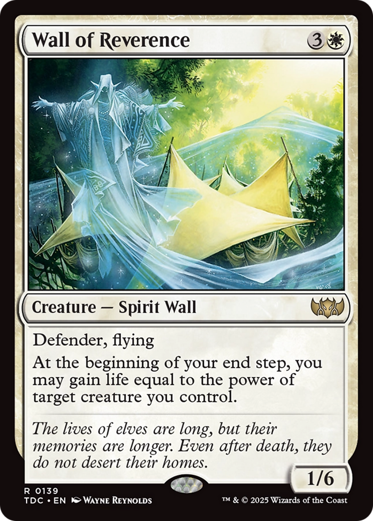 Wall of Reverence (TDC-139) [Commander: Tarkir: Dragonstorm]