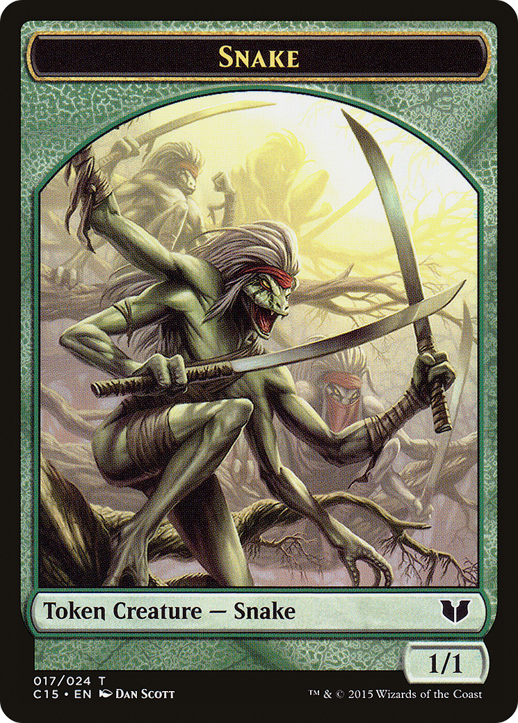 Snake (017) // Saproling Double-Sided Token (C15-17 // 16) [Commander 2015 Tokens]