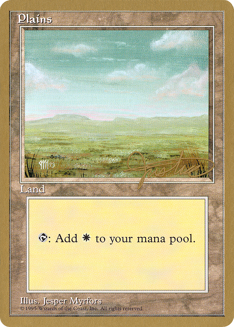 Plains (A) - 1996 Mark Justice (4ED) [Pro Tour Collector Set]