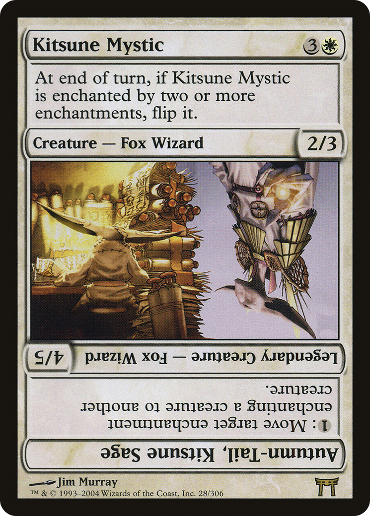 Kitsune Mystic // Autumn-Tail, Kitsune Sage (CHK-028) [Champions of Kamigawa] Foil
