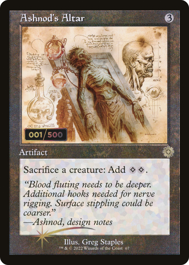 Ashnod's Altar (Schematic) (Serial Numbered) (BRR-067) [The Brothers' War Retro Artifacts] Foil