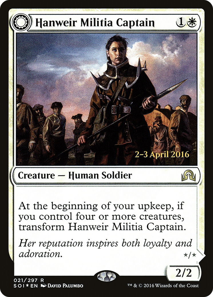 Hanweir Militia Captain // Westvale Cult Leader (PRE-21S) [Shadows over Innistrad Promos] Foil