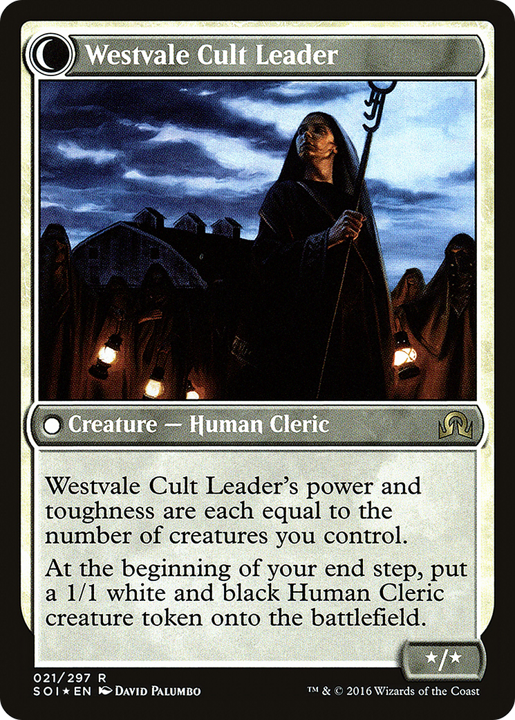 Hanweir Militia Captain // Westvale Cult Leader (PRE-21S) [Shadows over Innistrad Promos] Foil