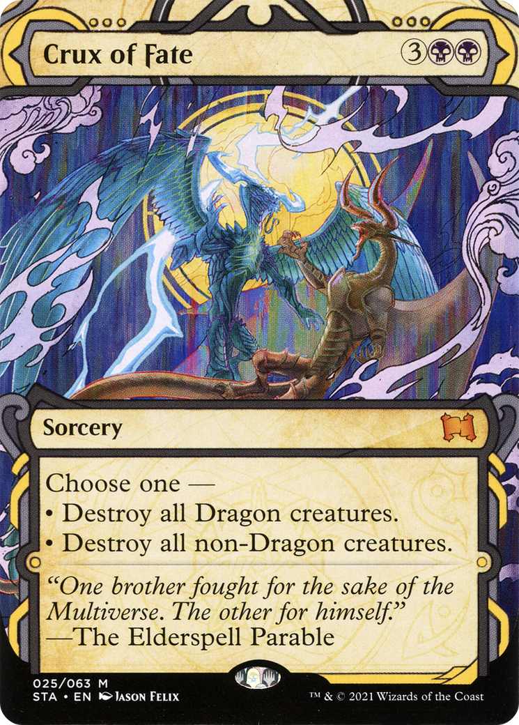 Crux of Fate (STA-025) (Showcase) (Borderless) [Strixhaven Mystical Archive] Foil
