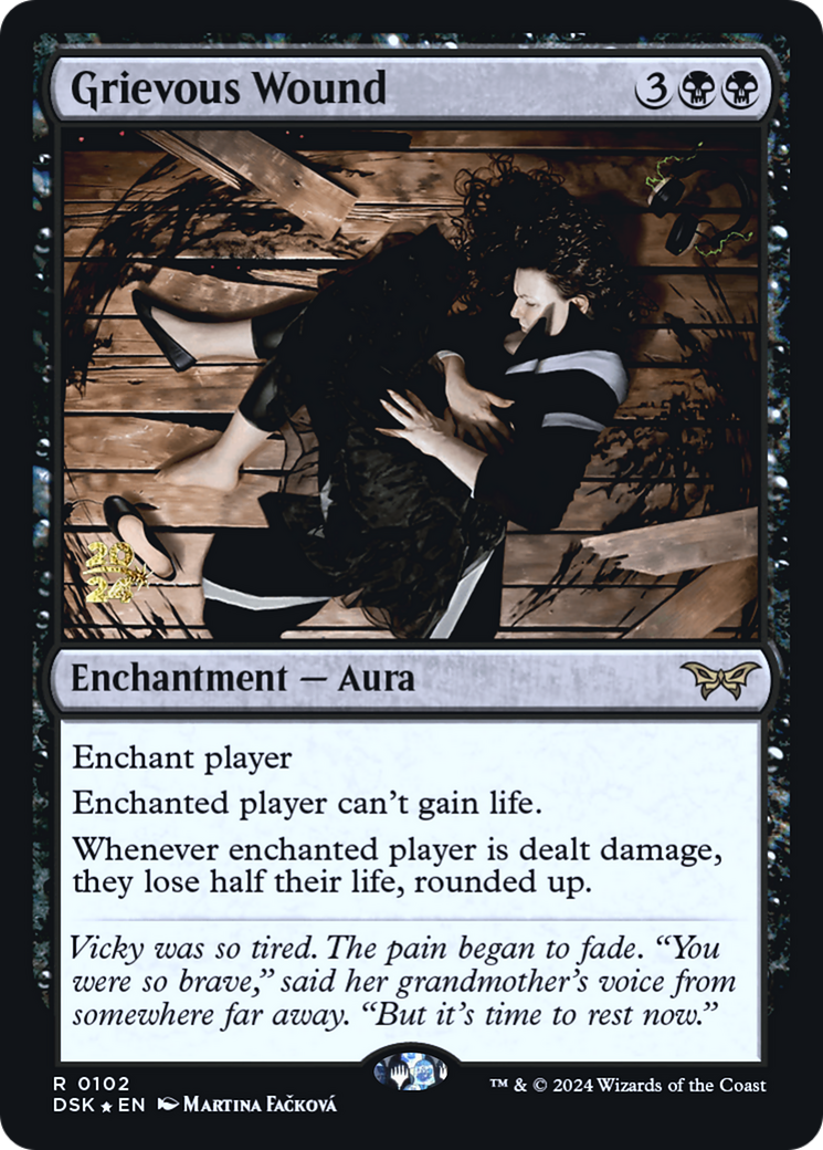 Grievous Wound (PRE-102) [Duskmourn: House of Horror Promos] Foil