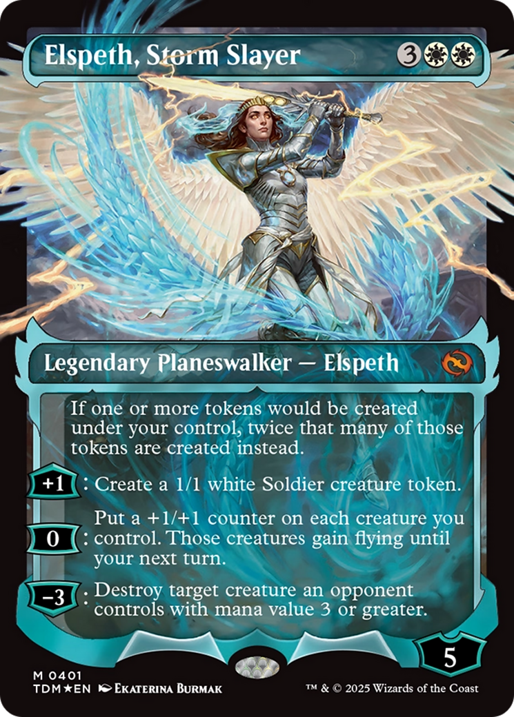 Elspeth, Storm Slayer (Showcase) (TDM-401) (Borderless) [Tarkir: Dragonstorm] Foil