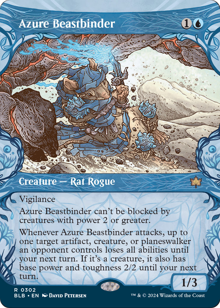 Azure Beastbinder (Showcase) (BLB-302) (Borderless) [Bloomburrow] Foil