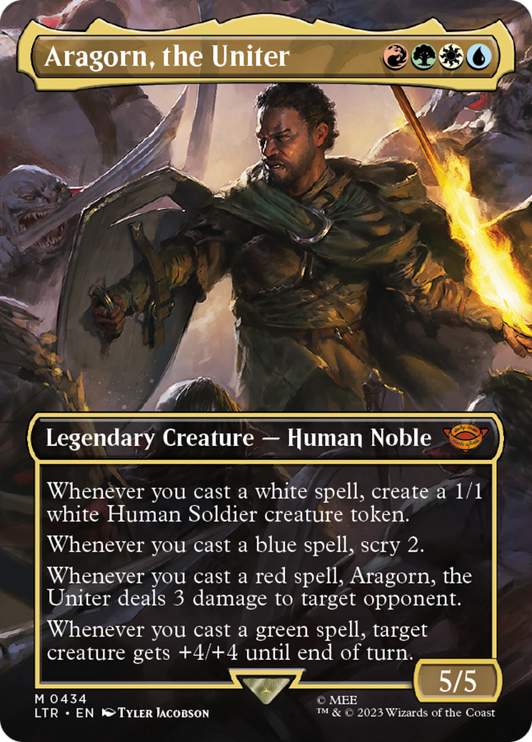 Aragorn, the Uniter (Borderless) (LTR-434) [The Lord of the Rings: Tales of Middle-earth] Foil