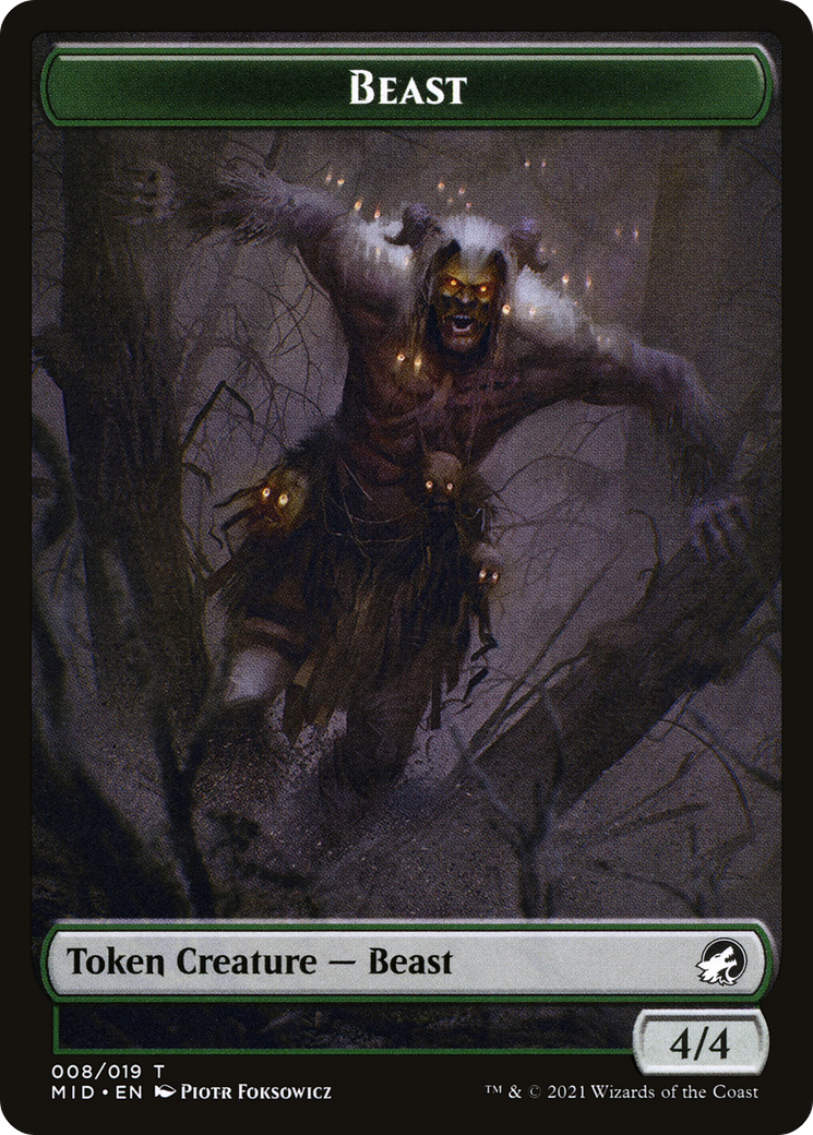 Beast (TMID-008) [Innistrad: Midnight Hunt Tokens]