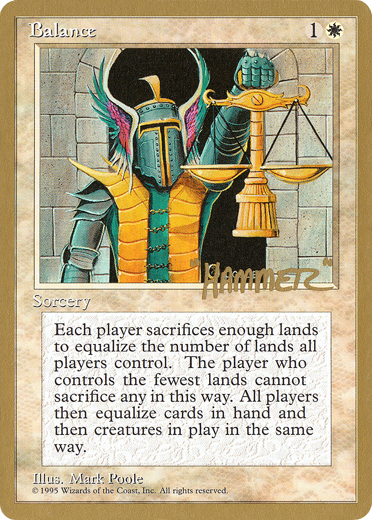 Balance - 1996 Shawn "Hammer" Regnier (4ED) [Pro Tour Collector Set]