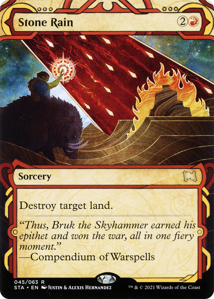Stone Rain (STA-045) (Showcase) (Borderless) [Strixhaven Mystical Archive]