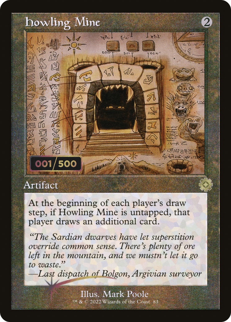 Howling Mine (Schematic) (Serial Numbered) (BRR-083) [The Brothers' War Retro Artifacts] Foil