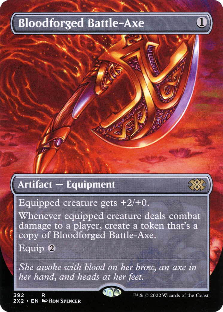 Bloodforged Battle-Axe (Borderless) (2X2-392) [Double Masters 2022] Foil